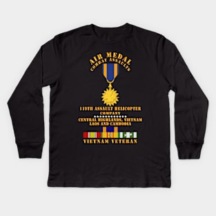 Air Medal - Combat Assaults - 119th AHC - Central Highlands VN Laos Cambod w VN SVC w Air Medal X 300 Kids Long Sleeve T-Shirt